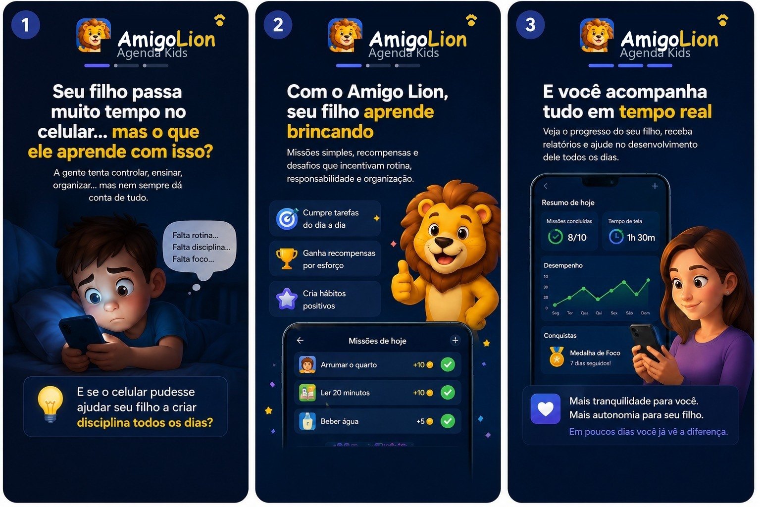 Como o Amigo Lion transforma o tempo de tela em rotina e disciplina